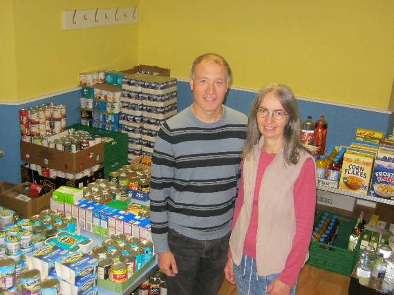 Paul and Isobel Jarrett of Okehanpton Foodbank
