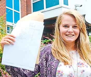 Exam result smiles from Tess Saunders, of Cosheston.