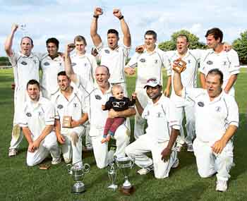 Haverfordwest celebrate their success.
