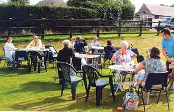A group enjoying the tea.