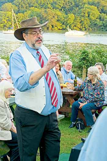 MD Ian ‘Wilbur’ Williams conducting the choir at Lawrenny.
