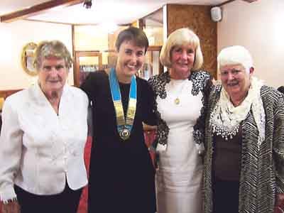 Seen with president Ceris (second from left) are the three past presidents from Saundersfoot, Mary Cavell, Ann Lewis and Gloria Dugmore.