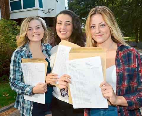 Ashley Callender from Pembroke Dock (eight O’levels), Jasmin Kanauros from Pembroke (seven O’levels, two distinctions in IT) and Sasha Clark from Pembroke (four B’s, seven C’s).