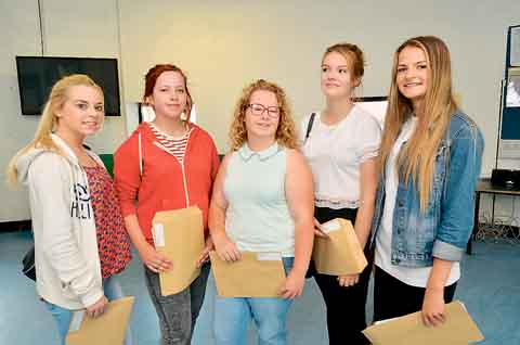 Chloe Dilworth from Pembroke (four B’s, four C’s), Shannon Howells from Pembroke Dock (one A*, one A), Charlotte Ellis from Pembroke (one C), Grace Phillips from Pembroke (one A*, one A) and Robin Beverage from Pembroke three C’s.