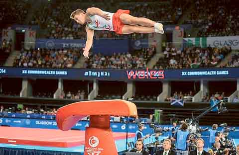 Harry on the vault.