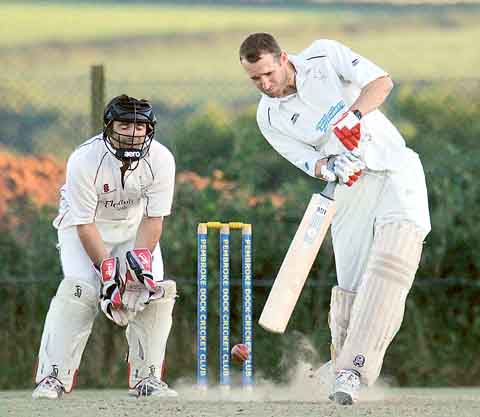 Marc Hughes whose superb innings of 96 was not quite enough to secure victory for Narberth. Pic. Susan McKehon