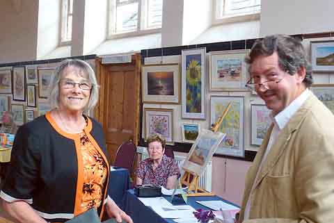 Kath Brown, chairman, and Neil Westerman, curator of Tenby Museum, who opened the exhibition. Pic. Roz Oak