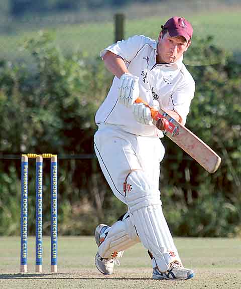 Simon Cole (59) top s cored for Cresselly as they reached the final of the Harrison Allen Bowl. Pic. Susan McKehon