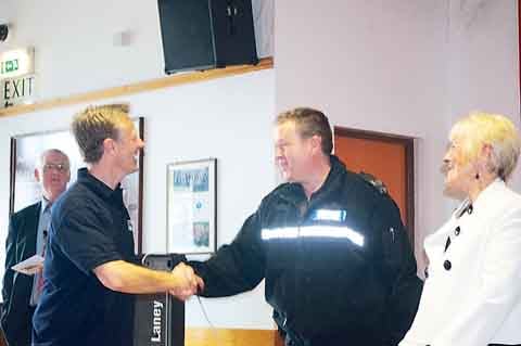 Clr. Pauline Walters, and Sergeant Terry Pugh welcoming a new street pastor.