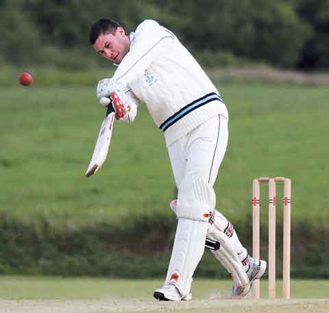 Scott Newton who top scored for Whitland in their Harrison-Allen Bowl victory over Carew hits another boundary