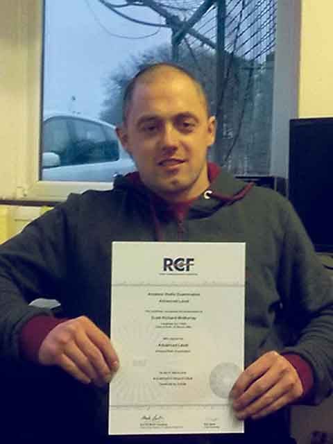 Scott McMurray MW0MST with his pass certificate.