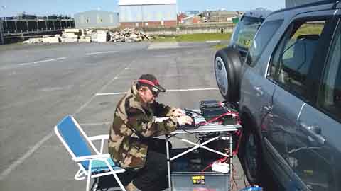 Ian Rogers MW6IRR working a contact. Pic. Heinz Holland MW0ECY