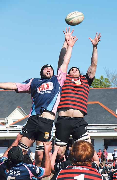 Luke Dedman takes the ball at the lineout. Pic. Brian McKehon