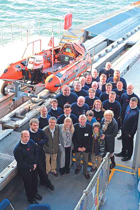 Coward family with Coxswain and crew