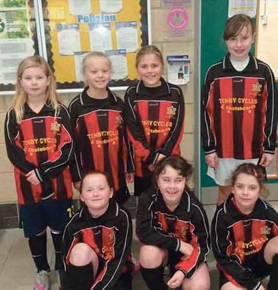 Tenby girls Under 10s team.