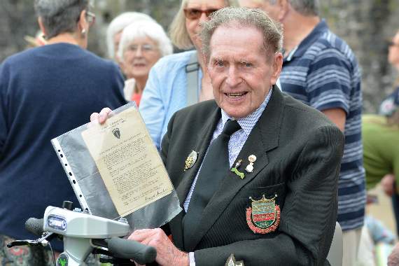 War veteran Gordon Prime brought along the order of the day signed by Dwight D. Eisenhower given to him on the day of the D-Day landings in Normandy