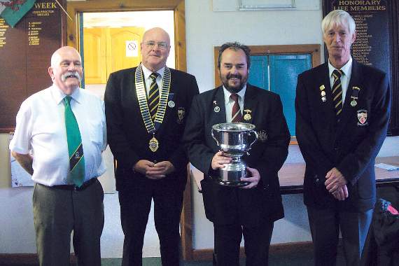 Pictured, from left, Borderers captain Mike Williams, county president Paul Blayney, Castle captain Haydn John-Davies and county senior vice-president Richard Hissey.