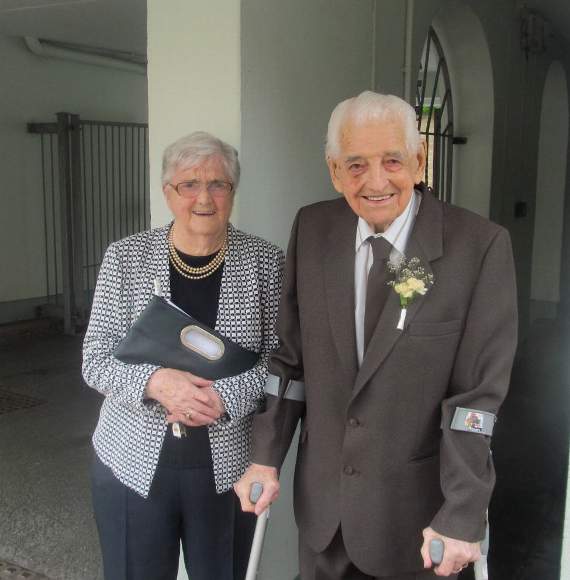 The couple pictured recently at their home in Tenby.