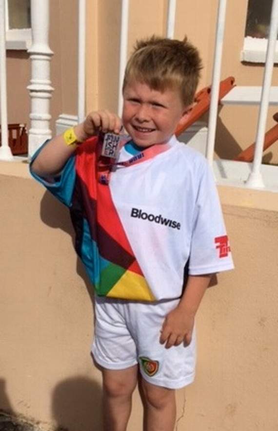 Youngest supporter/competitor running for Bloodwise, Ollie Toy, who took part in the Ironkids on Saturday and came third in his age group.