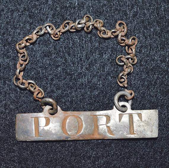 Georgian silver port label found by Steve Richards.