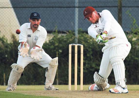 Cresselly’s Dan James 32 not out went on to take 4 for 54 during Haverfordwest’s innings. Pic. Brian McKehon
