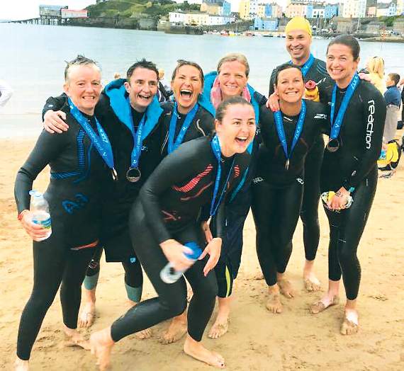 Happy faces after the swim.
