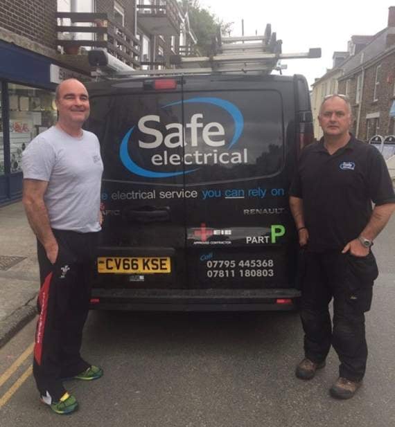 Chris Williams with Karl Uka, of Safe Electrical.