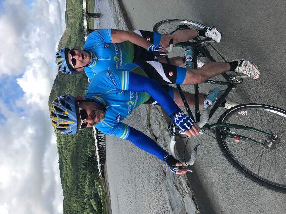 Chris and Simon on the tandem.