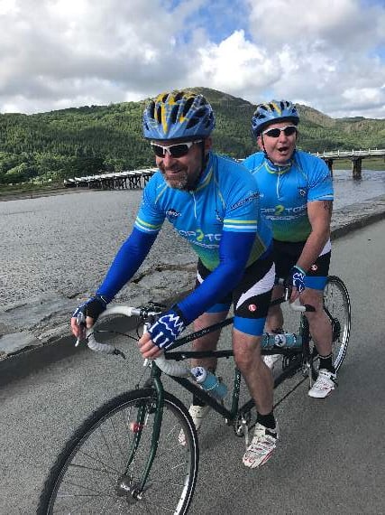 Chris and Simon on the tandem.