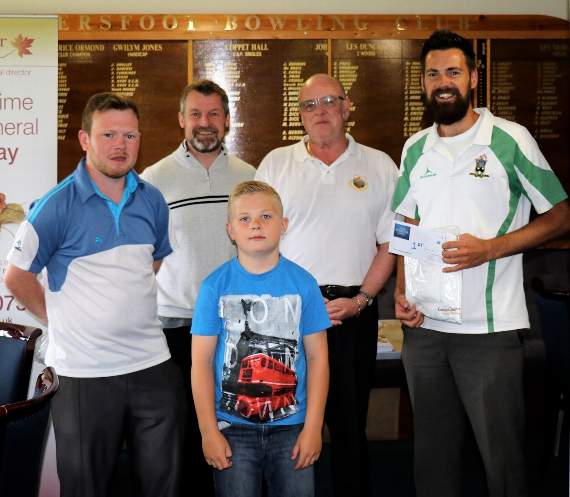 Winners of the third place play-off were Whitland pair Steve and Ashley Reese, seen with Paul Blayney, and Simon and Lewis Rossiter.