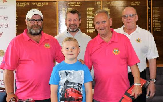 Runners-up were Saundersfoot’s Myrddin Dennis and Brian Desmond, seen with Paul Blayney, and Simon and Lewis Rossiter.