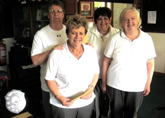 Sandy Bevan, Joe Shewry, Sue Evans, runners-up, with Kath Blayney.