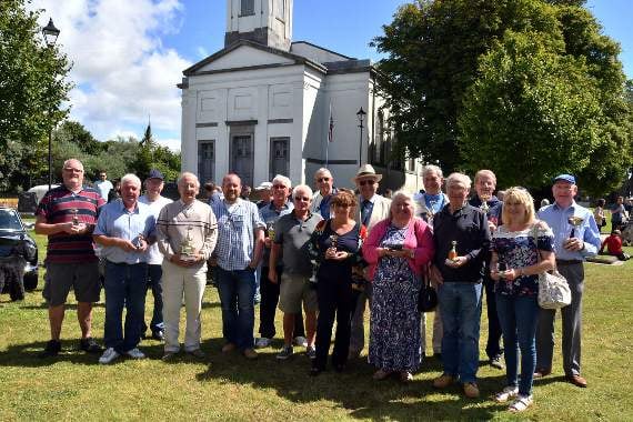 Trophy winners outside the heritage centre.