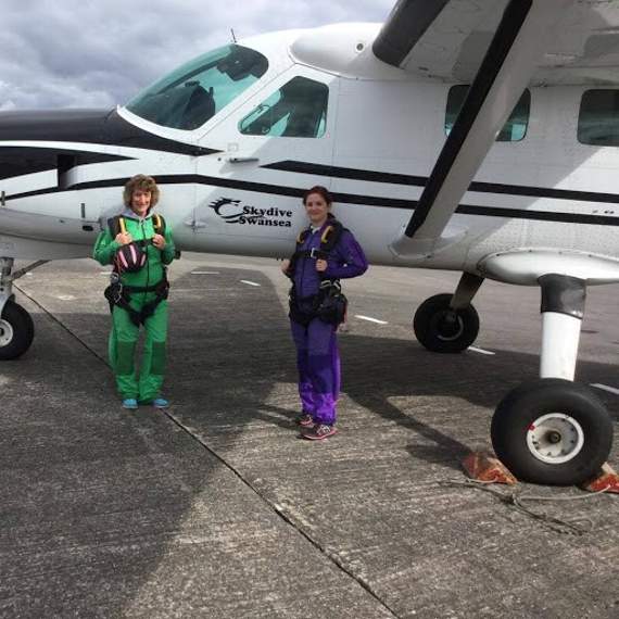 All set to go sky-diving at Swansea airfeld.