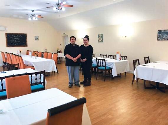 Tony and Hannah in the newly refurbished dining room.