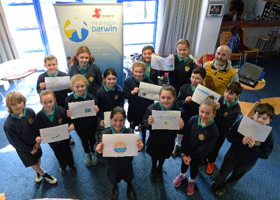 Pupils from Ysgol Hafan y Mor share their Science Project. Pic. Gareth Davies Photography