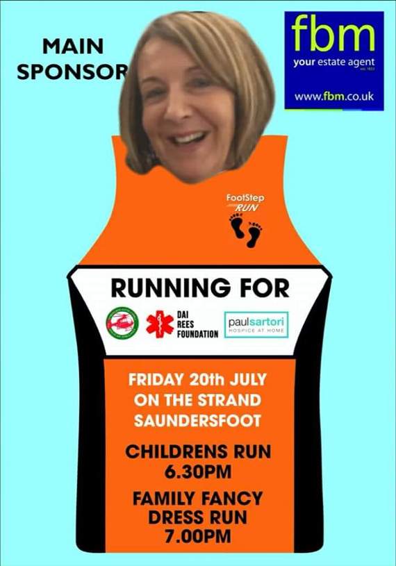 Yvonne Uka, of the Lounge (Saundersfoot and Tenby), the first local business owner to sign up for the Footstep Run.