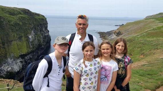 Pupils and Mr. Phelps pictured on Skomer.