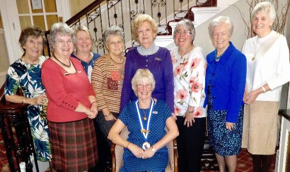 Incoming president Yvonne Hurton with her committee (from left) - Jill Ensom (publicity), Jennifer Gorman (secretary), Viv McCann (speaker secretary), Carol Threlfall (committee), Gwen Smith (vice-president/welfare), Cate Potter (committee), Rita Evans (committee), and Trisha Holt (treasurer).