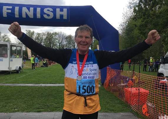 David at the finish line