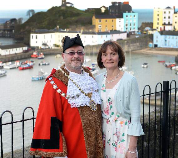 Tony pictured with his wife and Mayoress Sarah