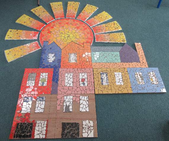 The school is working with ‘Springboard, Learning Pembrokeshire’ to create a mosaic of the school’s logo to cover the main façade of the building.