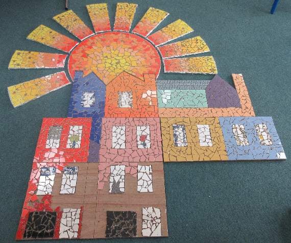 The school is working with ‘Springboard, Learning Pembrokeshire’ to create a mosaic of the school’s logo to cover the main façade of the building.