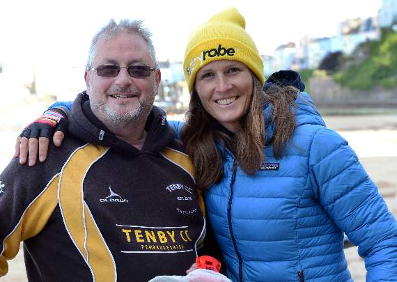 Kiko with Tenby's Mayor Clr. Tony Brown (Pic. Gareth Davies Photography)