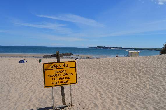 Warning signs have now been erected on Tenby's South Beach by Pembrokeshire County Council