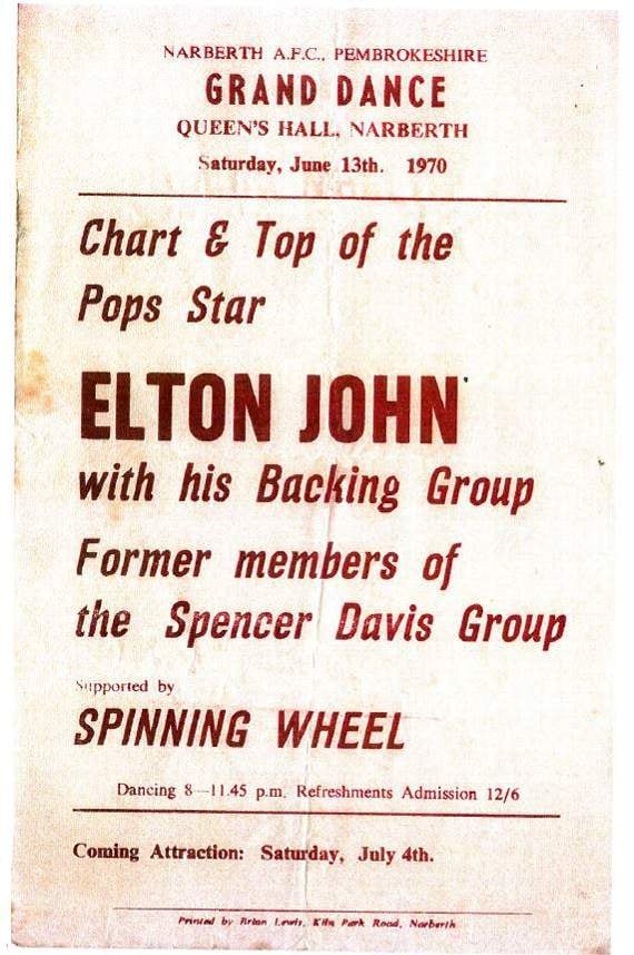 The Elton John gig flyer