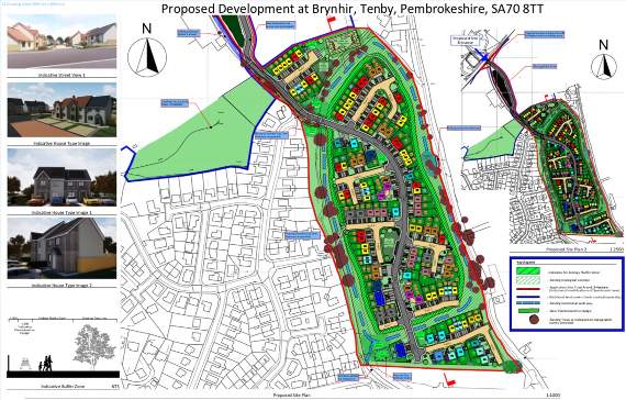 Ooutline plan designs for how the Brynhir development will look