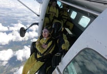 Sky-diving Tenby woman takes the plunge for charity