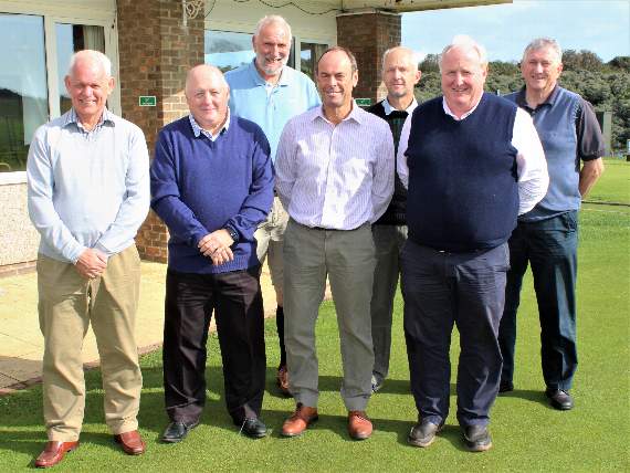 New and old officers – Derek Cole, Phil Carpenter, Allen Watts, Mick Whale, Ross James, David Rees and Stan Hudson.