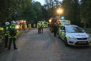 Emergency crews converge at the scene